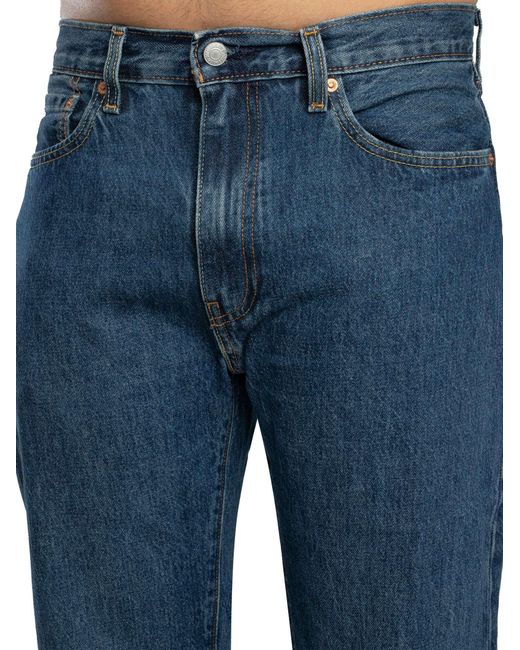 Levi's Blue 555 Relaxed Straight Jeans for men