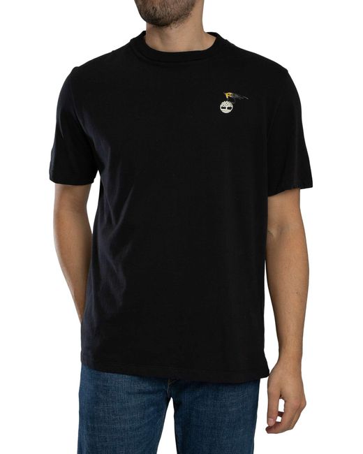 Timberland Black Slogan Back Graphic T-shirt for men