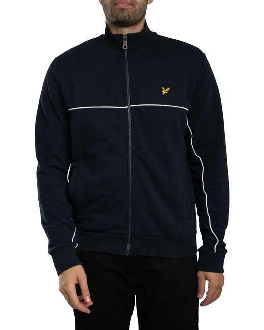 Lyle & Scott Blue Piped Full Zip Track Jacket for men