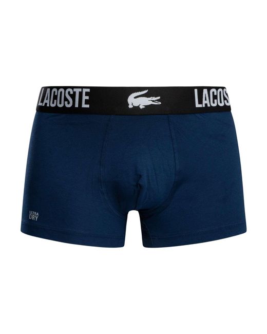 Lacoste Blue 3 Pack Cotton Stretch Trunks for men