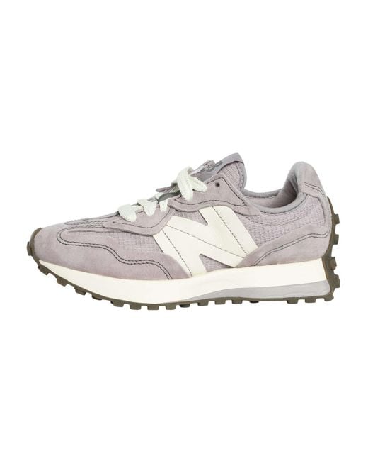 New Balance White 327 Suede Trainers for men