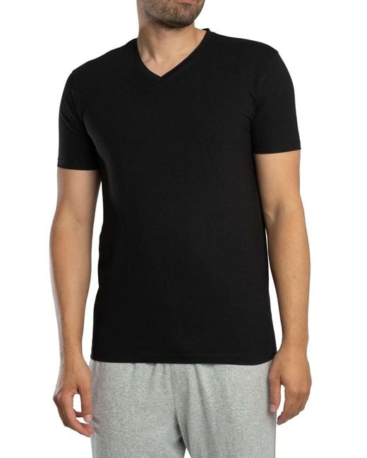 HUGO Black 2 Pack Lounge V-neck T-shirts for men
