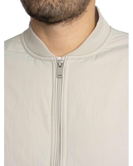 Boss White Ze Smartcore Bomber Jacket for men
