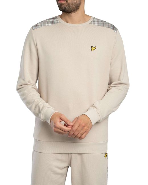 Lyle & Scott Natural Check Panelled Sweatshirt for men