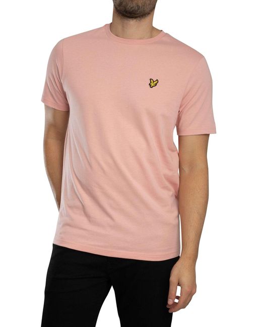Lyle & Scott Pink Logo Plain T-shirt for men