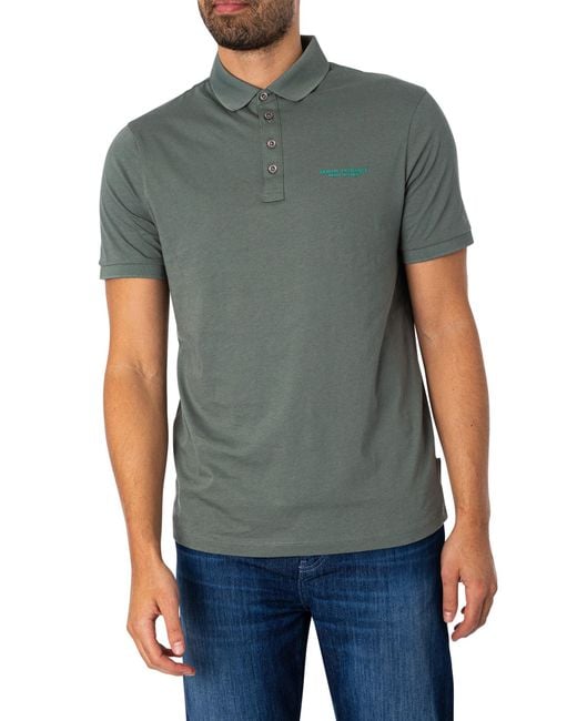 Armani Exchange Green Logo Polo Shirt for men