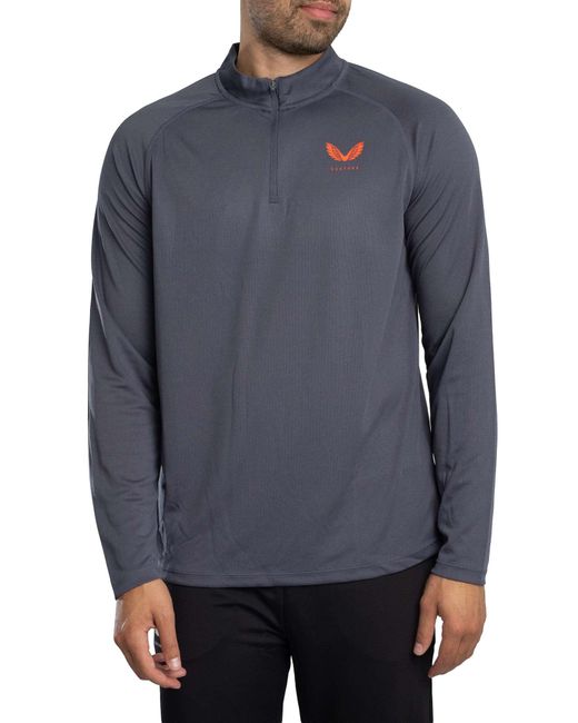 Castore Gray Lightweight 1/4 Zip Top for men
