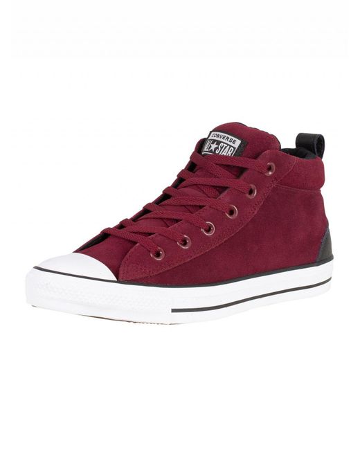 Converse Red Dark Burgundy/black/white Ct All Star Street Suede Trainers for men