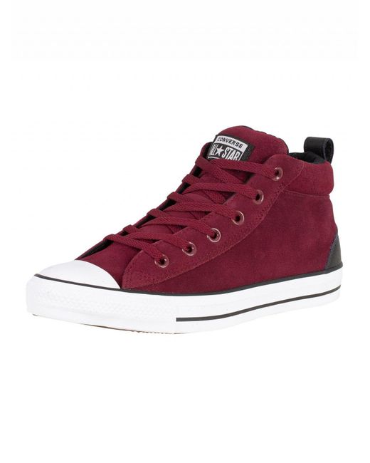 Burgundy suede converse hot sale