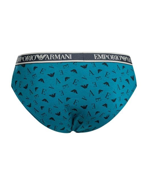 Emporio Armani Blue 3 Pack Cotton Stretch Briefs for men