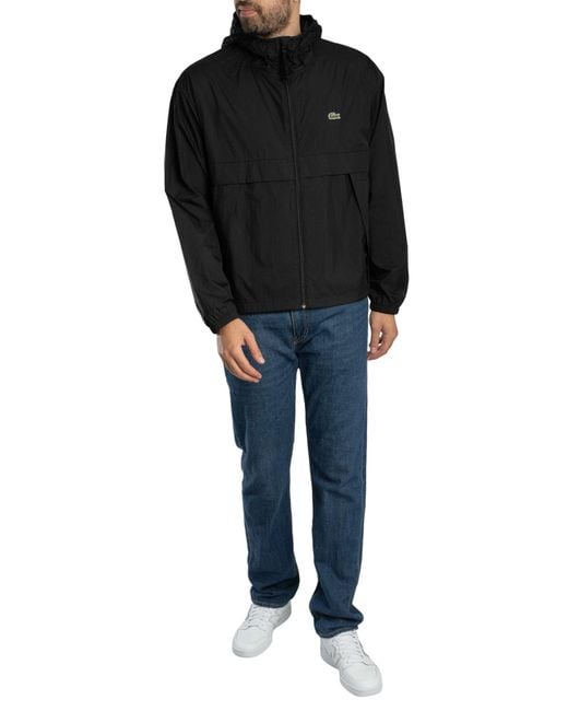 Lacoste Black Lightweight Logo Jacket for men