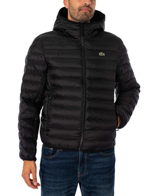 Lacoste Black Quilted Puffed Jacket for men