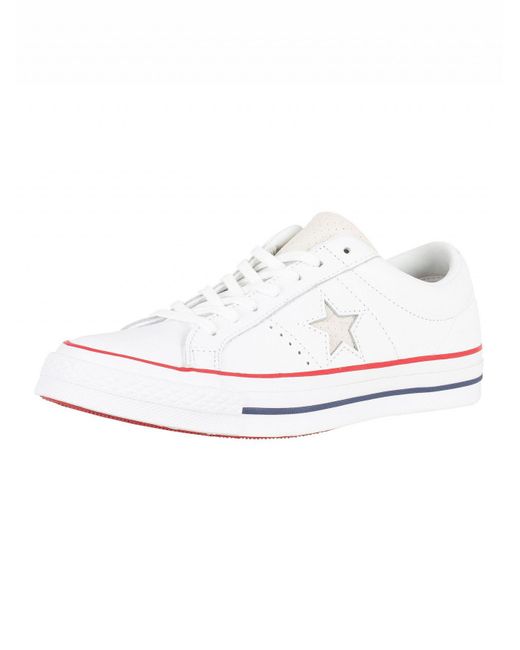 Converse White/gym Red/white One Star Ox Leather Trainers for men