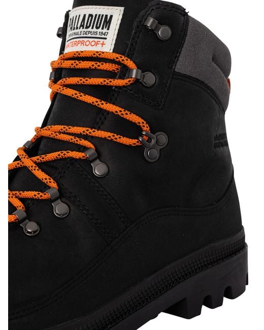 Palladium Black Pallabrousse Wp Hiker Leather Boots for men