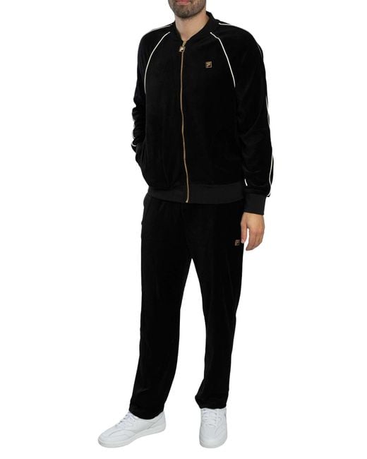 Fila Black Lorrie Velour Track Joggers for men