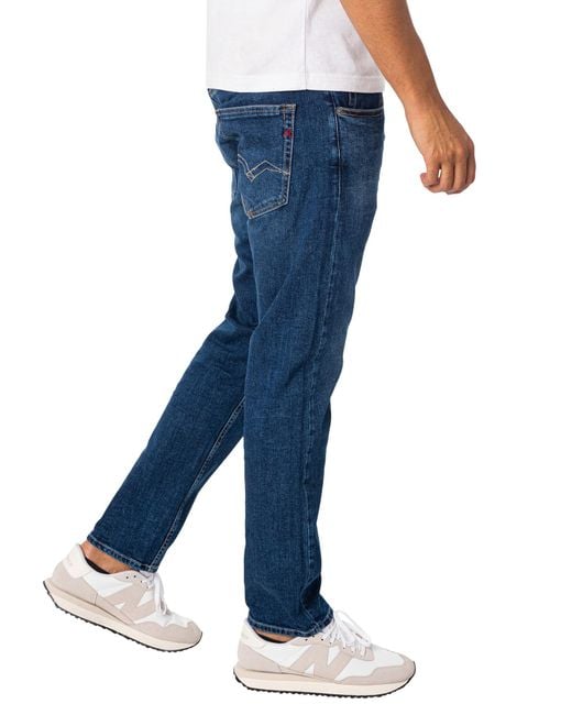 Replay Blue Grover Straight Jeans for men