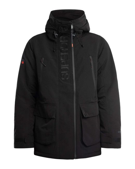 Superdry Black Ultimate Emb Windbreaker Jacket for men