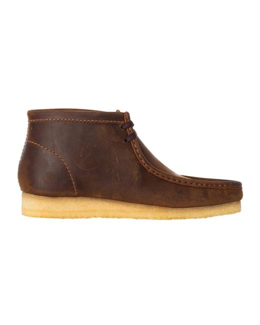 Clarks Brown Wallabee Leather Boots for men