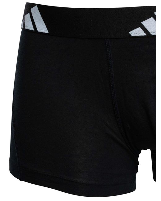 Adidas Black 3 Pack Active Flex Cotton Trunks for men