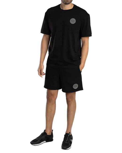 EA7 Black Logo Patch T-Shirt for men