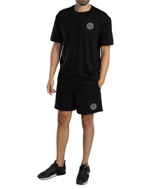 EA7 Black Logo Patch T-shirt for men