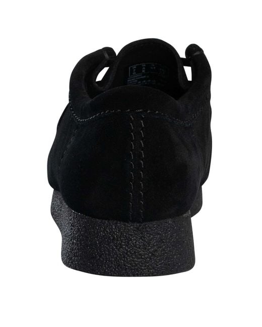 Clarks Black Wallabee Evo Suede Shoes for men
