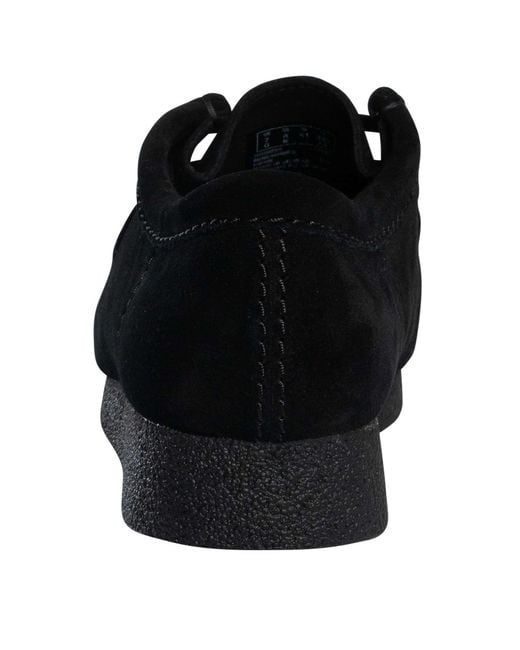 Clarks Black Wallabee Evo Suede Shoes for men