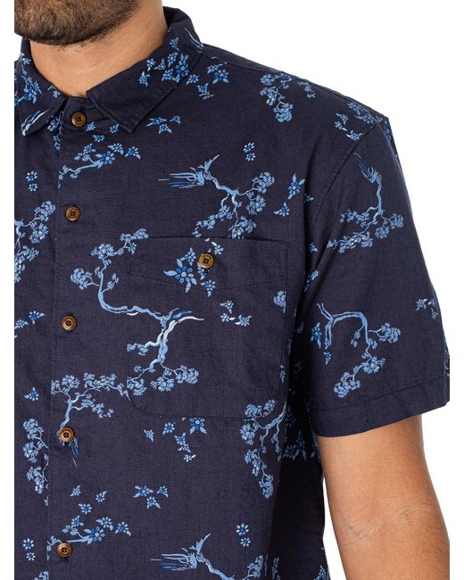 Superdry Blue Short Sleeved Beach Shirt for men