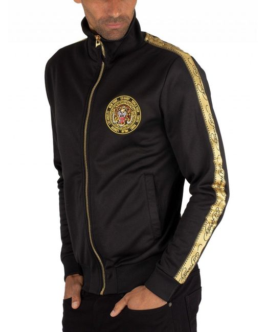 Ed Hardy Men s Tiger Crouch Track Top Black Men s Jacket In Black