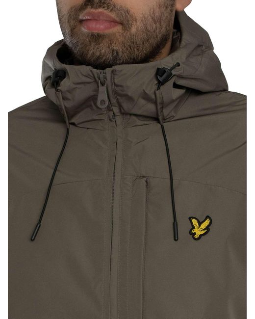 Lyle & Scott Gray Lightweight Hooded Zip Through Jacket for men