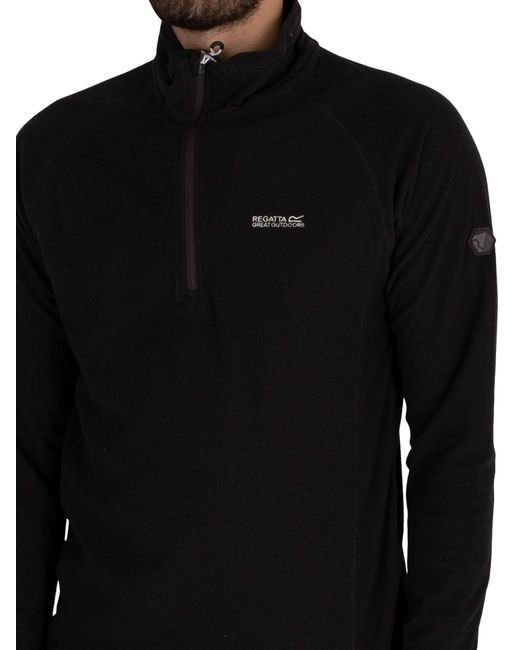 Regatta Black Montes Lightweight Half Zip Mini Stripe Sweatshirt for men