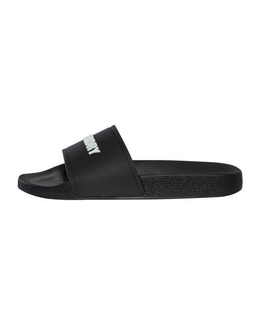 Superdry Black Premium Graphic Pool Sliders for men