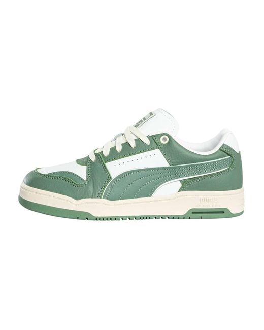 PUMA Green Slipstream Lo Vintage Leather Trainers for men