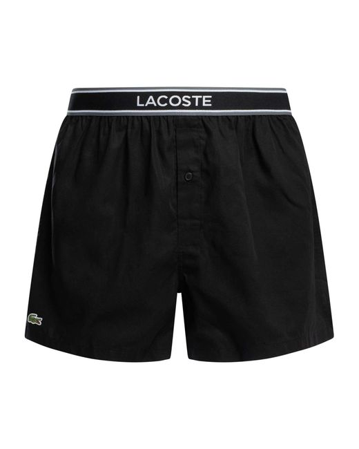 Lacoste Black 3 Pack Woven Boxers for men