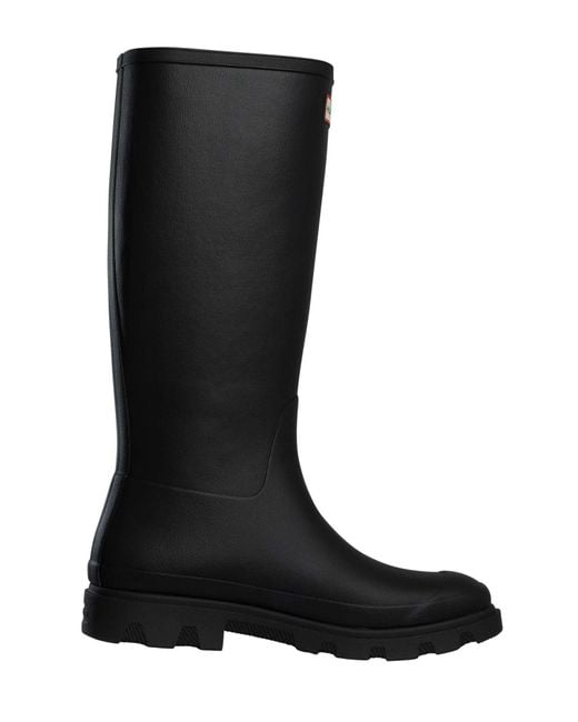 Hunter Black Downpour Field Wellington Boots for men