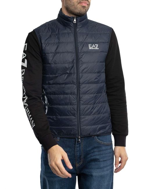EA7 Blue Chest Logo Lightweight Gilet for men