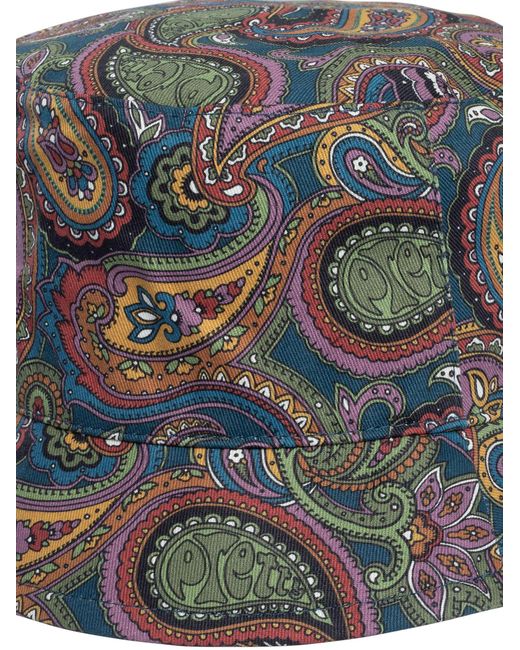 Pretty Green Gray House Paisley Bucket Hat for men