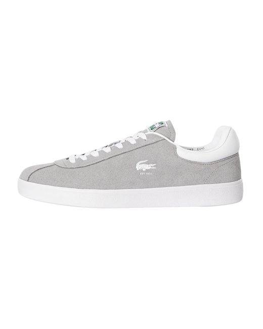 Lacoste White Baseshot 124 2 Sma Suede Trainers for men