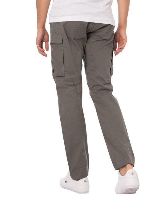 Replay Gray Branded Cargo Trousers for men