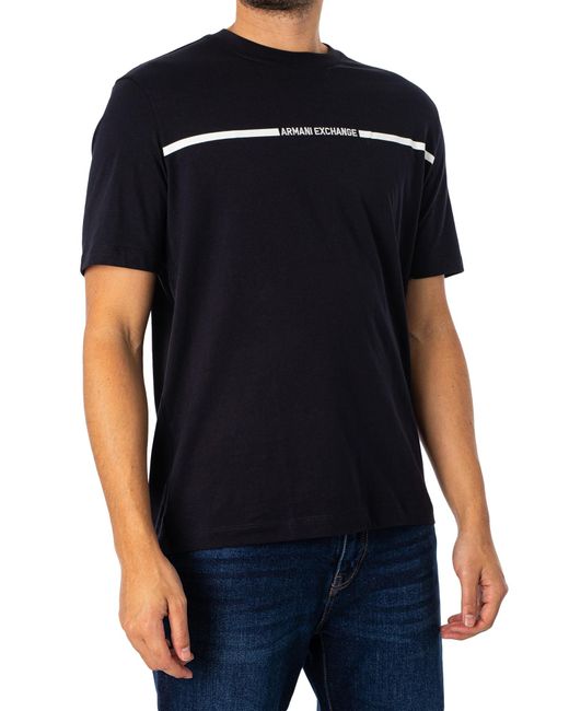 Armani Exchange Black Stripe Logo T-shirt for men