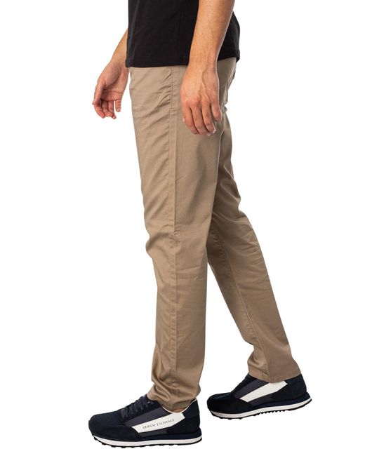 Armani Exchange Black Slim Chino Trousers for men