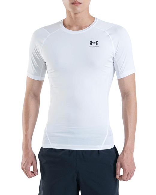 Under Armour White Armour Heatgear Compression Short-sleeve T-shirt for men