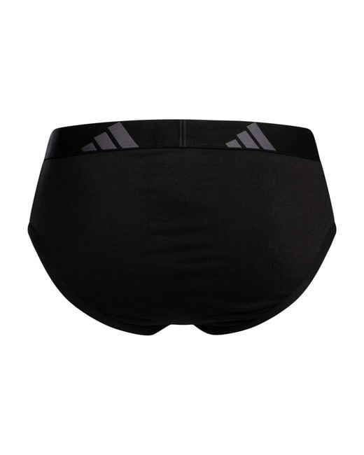 Adidas Black 3 Pack Active Flex Cotton Briefs for men