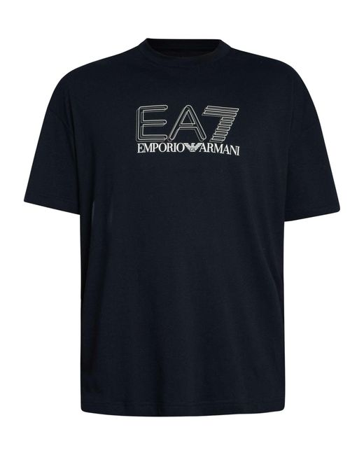EA7 Black Echo Graphic T-shirt for men