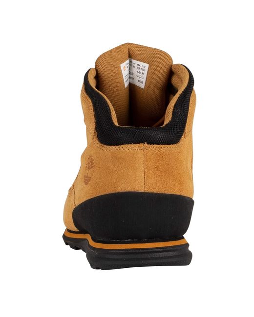 Timberland Brown Euro Rock Mid Hiker Suede Boots for men