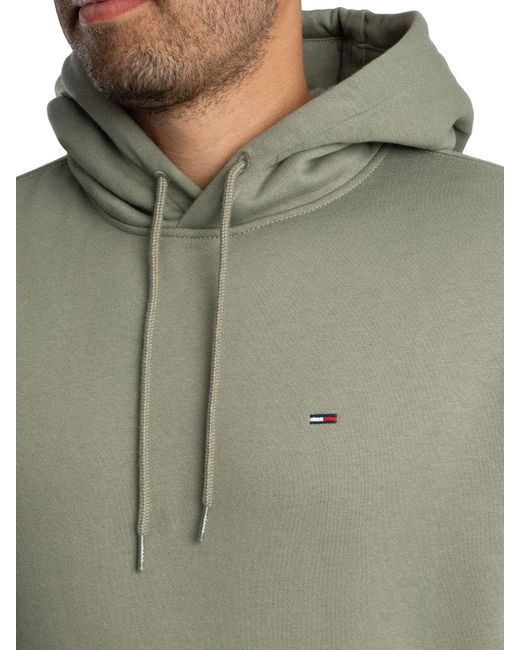 Tommy Hilfiger Green Regular Flag Pullover Hoodie for men