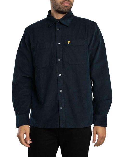 Lyle & Scott Blue Corduroy Shirt for men