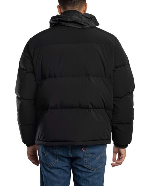 Lacoste Black Water Repellent Hooded Down Jacket for men