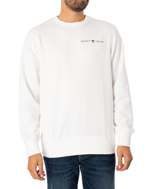 Gant White Printed Graphic Sweatshirt for men