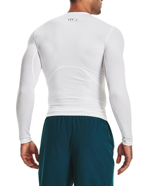 Under Armour White Heatgear Armour Compression Long-sleeve Shirt for men